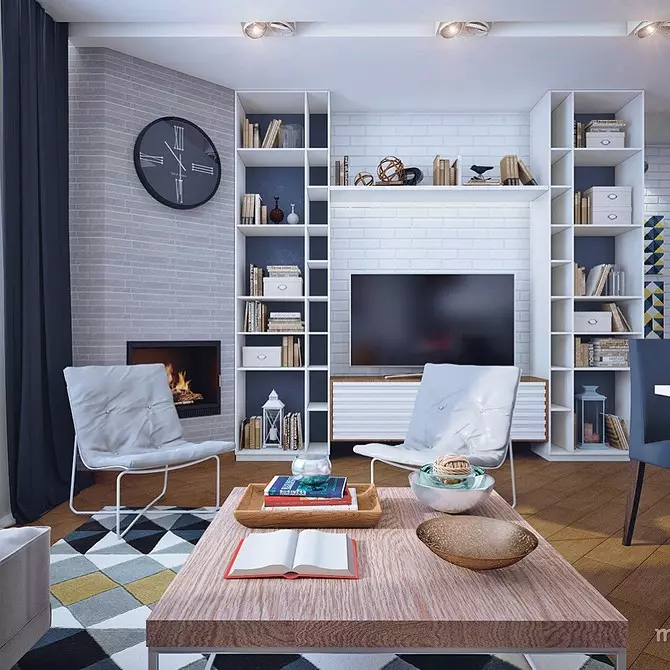 Deseño de sala de estar en estilo escandinavo: 6 principios principais 8410_86