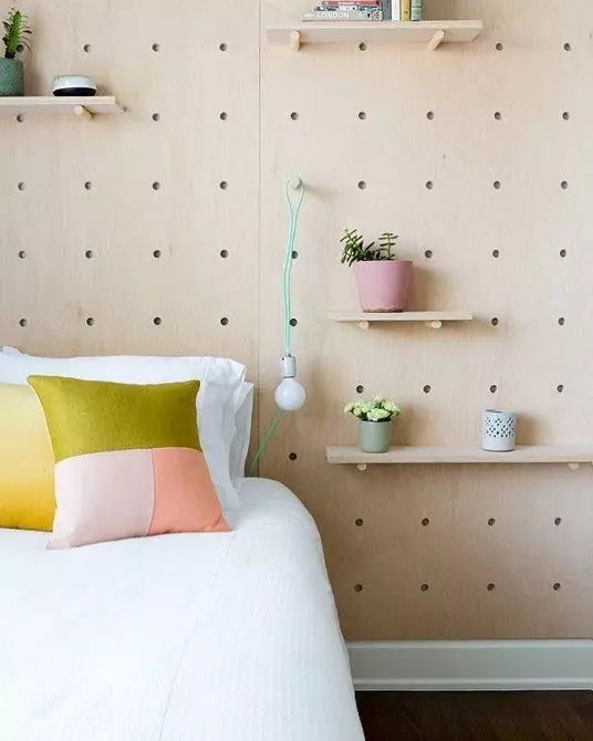 Pegboard in the interior: 19 ways originally use perforated board 8416_89