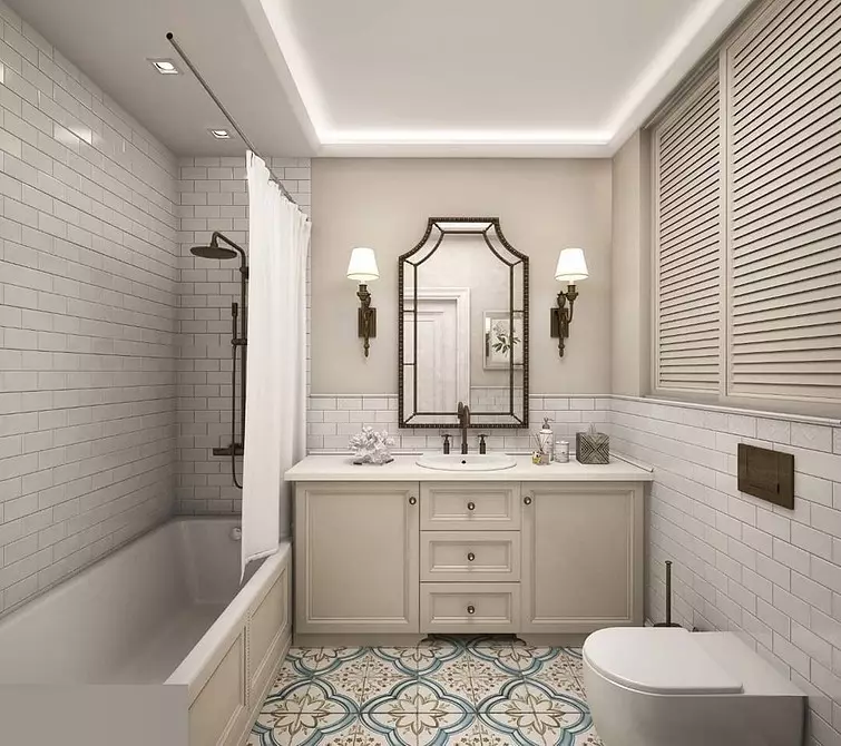 Kamar mandi dalam gaya klasik: Tips untuk desain dan 65 contoh desain yang indah 8426_102