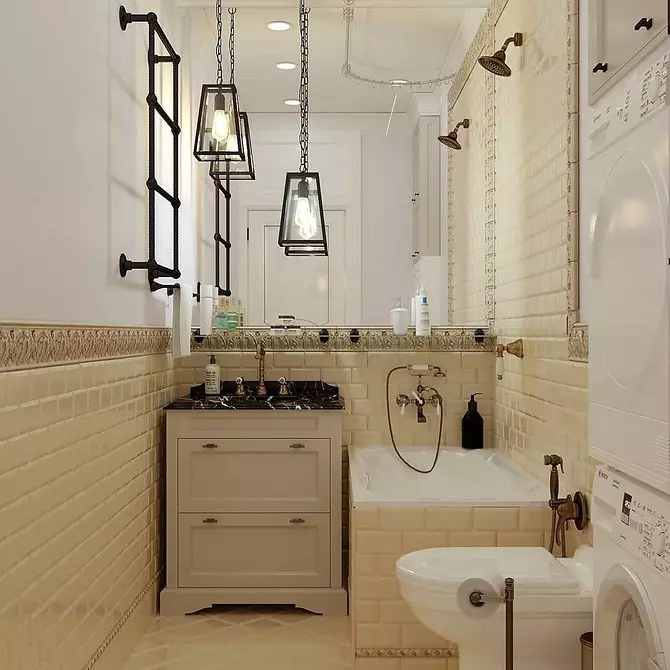 Kamar mandi dalam gaya klasik: Tips untuk desain dan 65 contoh desain yang indah 8426_107