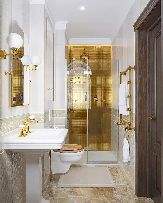 Bathroom In Classic Style: Serişteyên ji bo sêwiranê û 65 nimûneyên sêwirana bedew 8426_108
