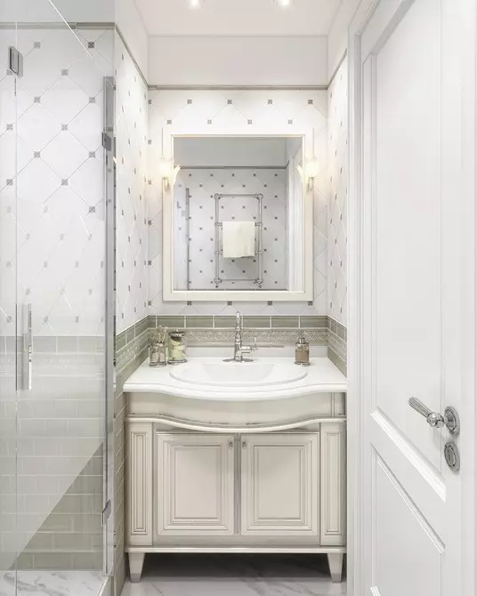 Kamar mandi dalam gaya klasik: Tips untuk desain dan 65 contoh desain yang indah 8426_126