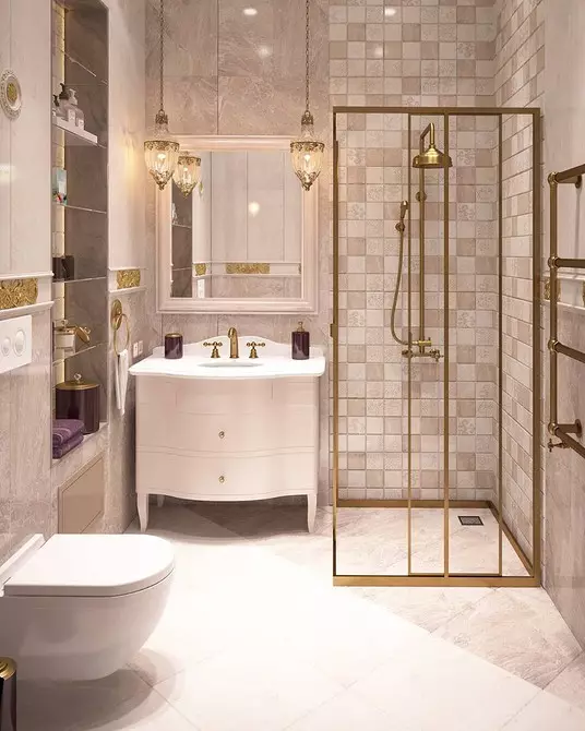 Bathroom In Classic Style: Serişteyên ji bo sêwiranê û 65 nimûneyên sêwirana bedew 8426_18