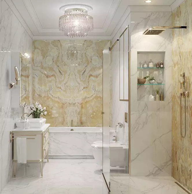 Kamar mandi dalam gaya klasik: Tips untuk desain dan 65 contoh desain yang indah 8426_41