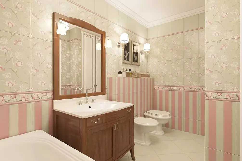 Bathroom In Classic Style: Serişteyên ji bo sêwiranê û 65 nimûneyên sêwirana bedew 8426_46