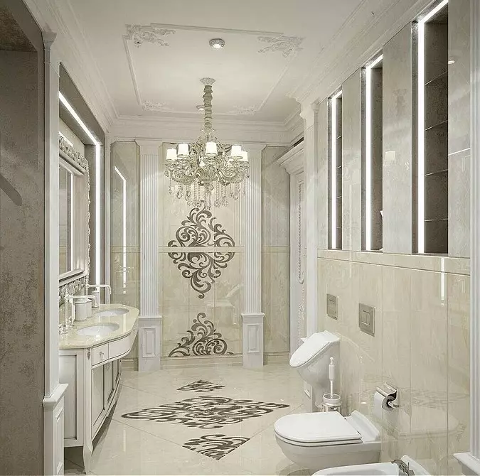 Bathroom In Classic Style: Serişteyên ji bo sêwiranê û 65 nimûneyên sêwirana bedew 8426_59