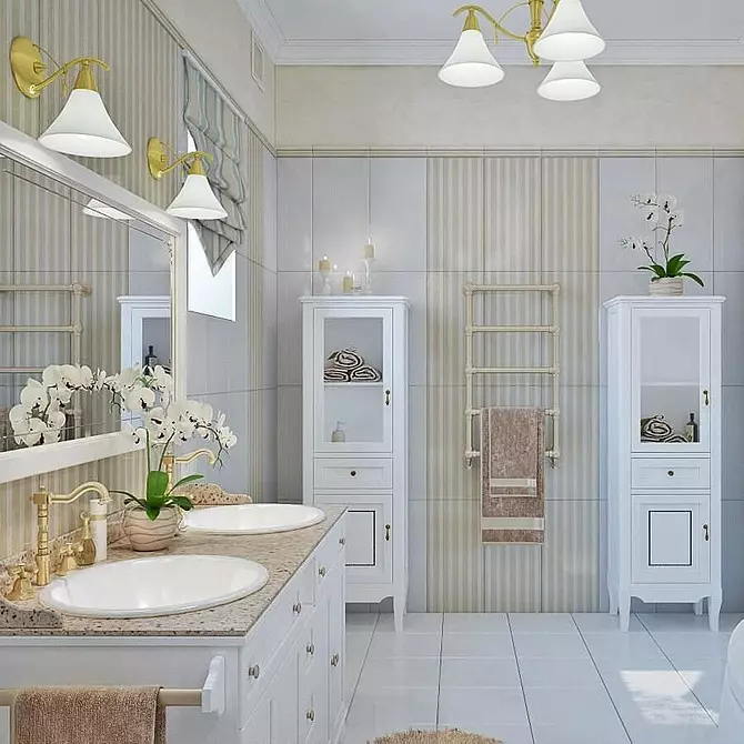 Badezimmer im klassischen Stil: Tipps zum Design und 65 Beispiele für schöne Design 8426_63