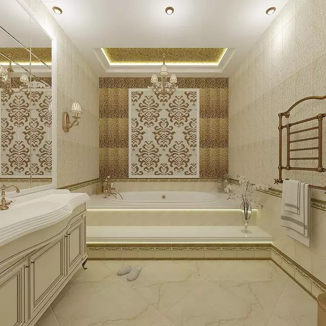 Bathroom In Classic Style: Serişteyên ji bo sêwiranê û 65 nimûneyên sêwirana bedew 8426_70