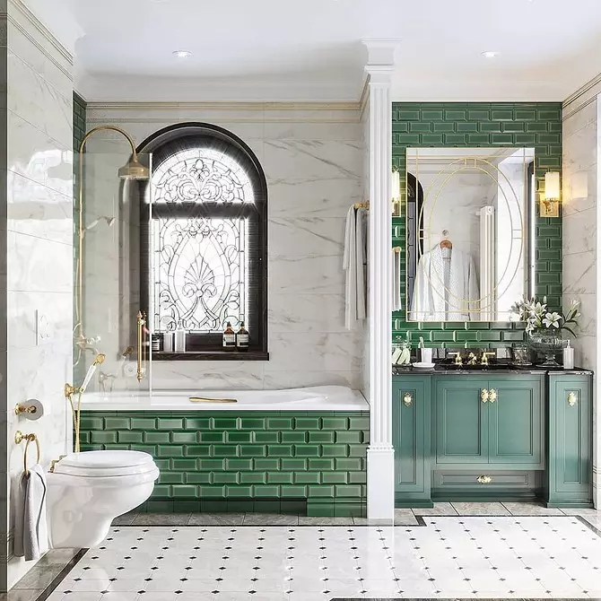 Kamar mandi dalam gaya klasik: Tips untuk desain dan 65 contoh desain yang indah 8426_71