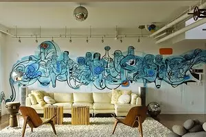 Graffiti di apartmen: Bagaimana untuk menggunakannya dan lukiskan diri anda 8428_1