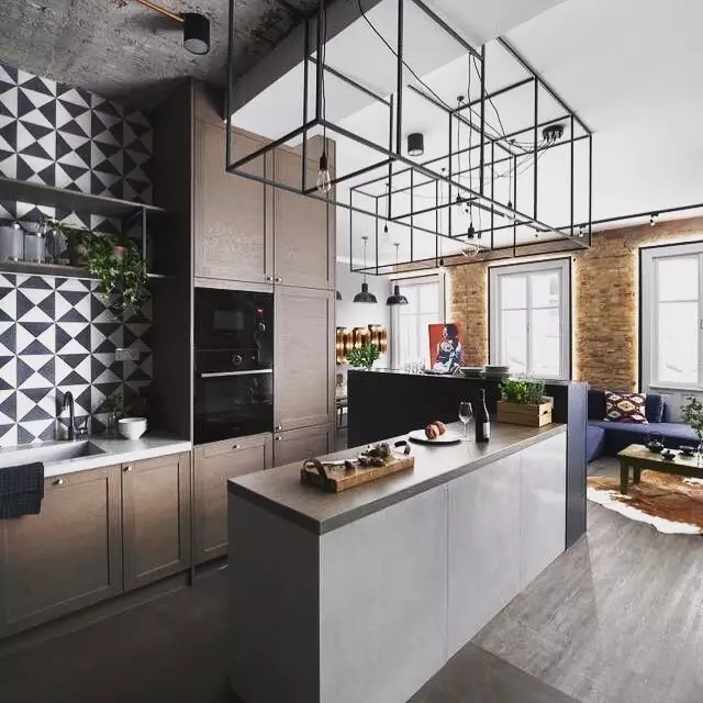 70+ स्वयंपाकघर-लिव्हिंग रूममध्ये लॉफ्ट शैलीतील डिझाइन कल्पना - वास्तविक आंतरराज्य आणि टिपांचे फोटो 8450_117