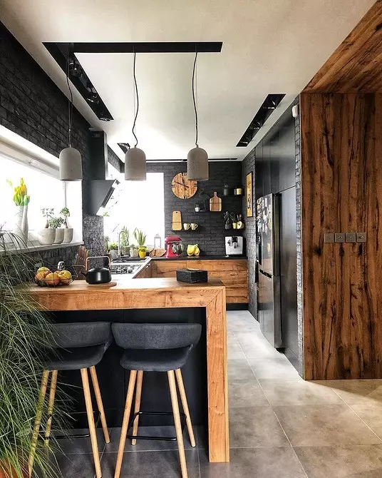 70+ Kitchen-Living Room Dezajno Ideoj en subtegmenta stilo - Fotoj de Realaj Internoj kaj Konsiletoj 8450_158