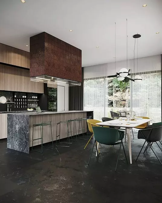 Leve0+ किचन-जीवित कोठा डिजाइन आदर्शहरू loft शैलीमा - वास्तविक इंडेंट र सुझावहरूको फोटोहरू 8450_161