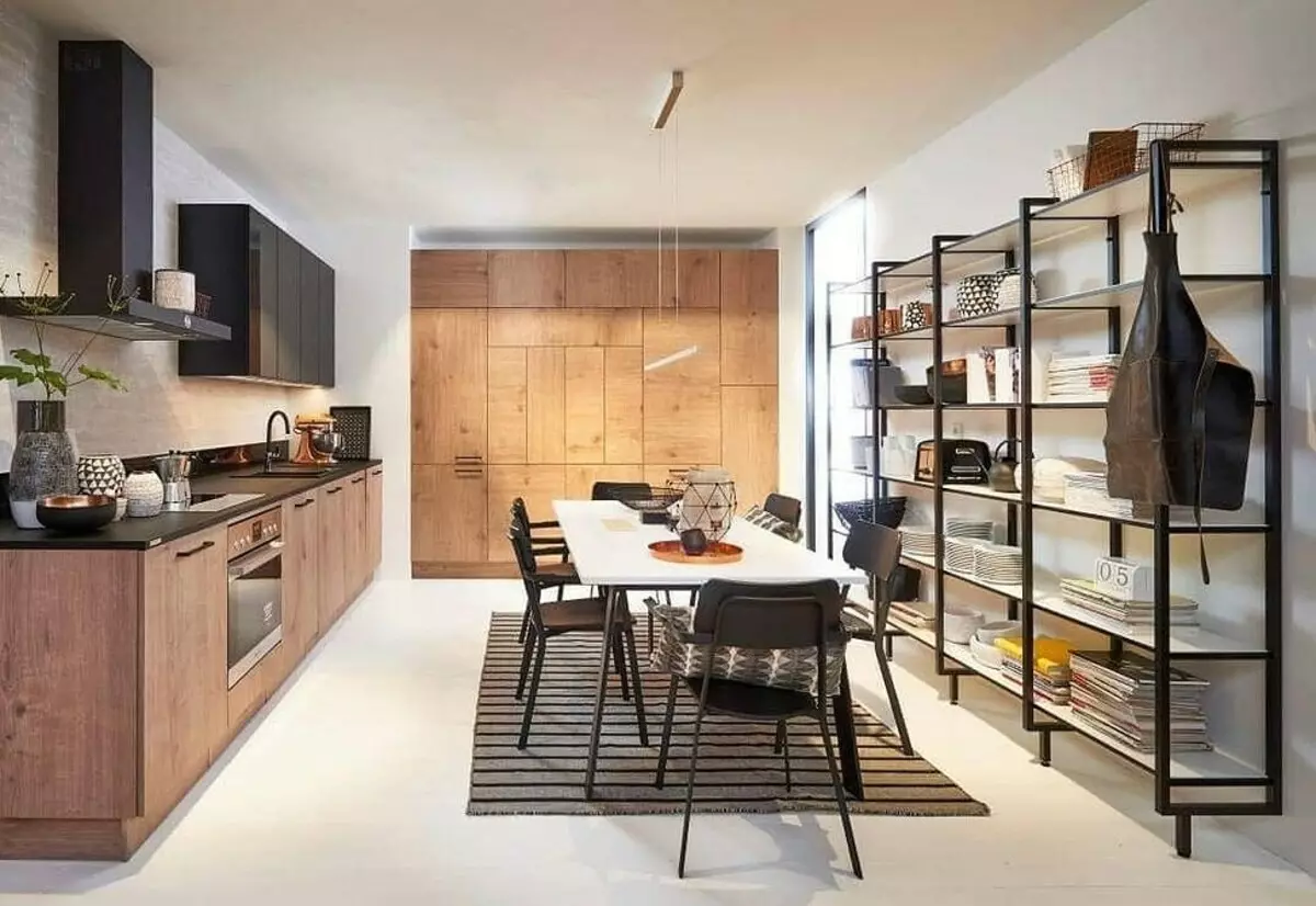 70+ स्वयंपाकघर-लिव्हिंग रूममध्ये लॉफ्ट शैलीतील डिझाइन कल्पना - वास्तविक आंतरराज्य आणि टिपांचे फोटो 8450_33