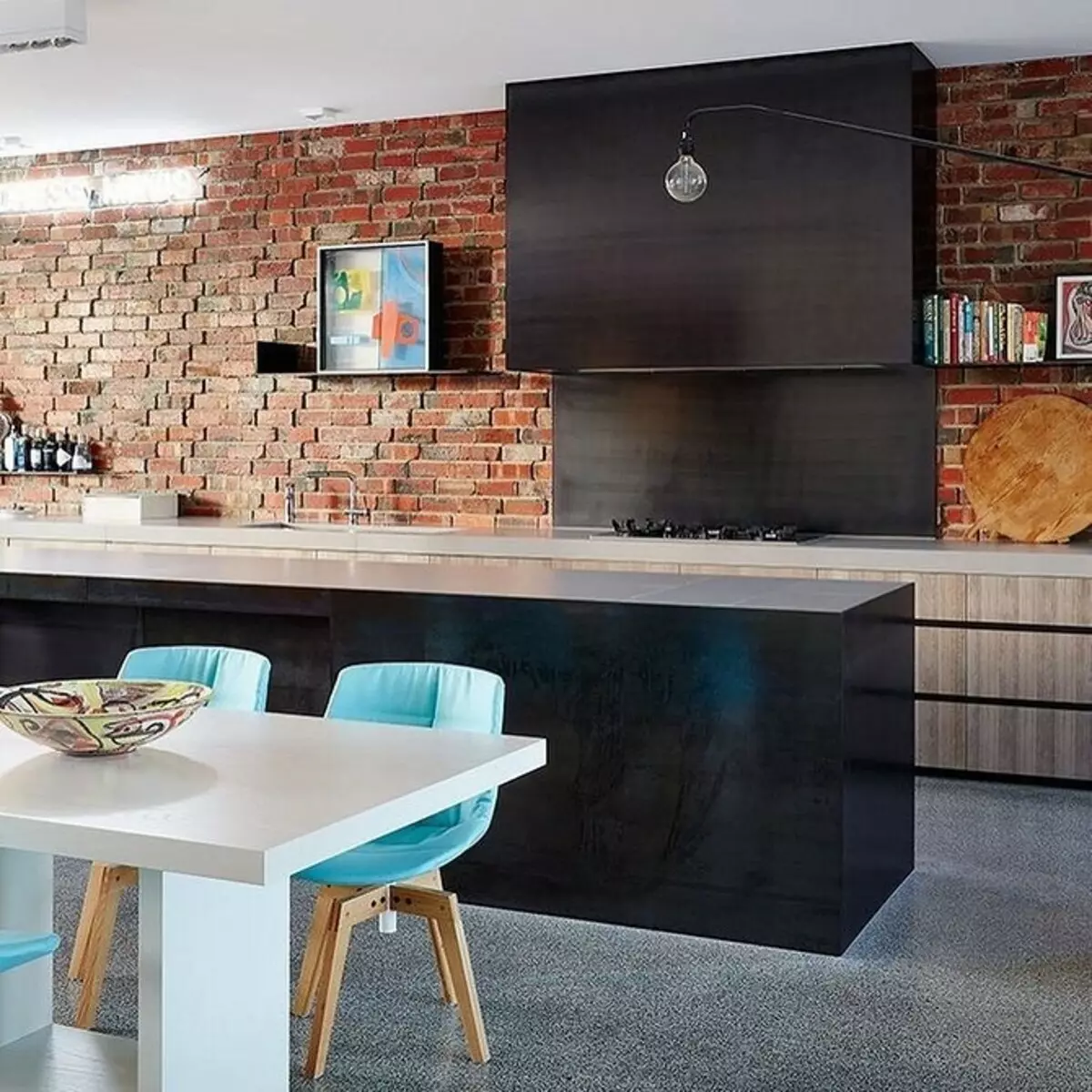 70+ ایده های طراحی اتاق آشپزخانه اتاق نشیمن در سبک Loft - عکس های داخلی و راهنمایی واقعی 8450_47