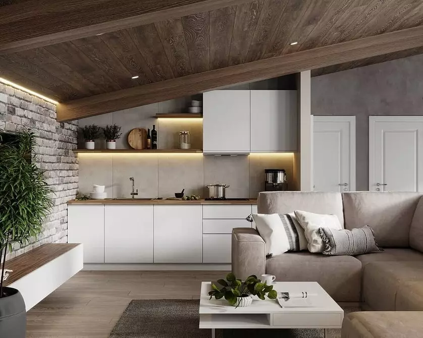 70+ Mutfak-Oturma Odası Tasarım Fikirleri Loft tarzı - Gerçek Interiors ve İpuçları fotoğrafları 8450_49