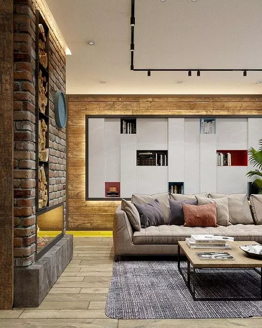 70+ Mutfak-Oturma Odası Tasarım Fikirleri Loft tarzı - Gerçek Interiors ve İpuçları fotoğrafları 8450_61