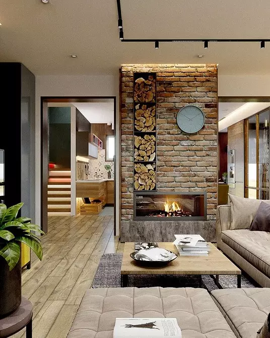 70+ Kitchen-Living Room Dezajno Ideoj en subtegmenta stilo - Fotoj de Realaj Internoj kaj Konsiletoj 8450_62
