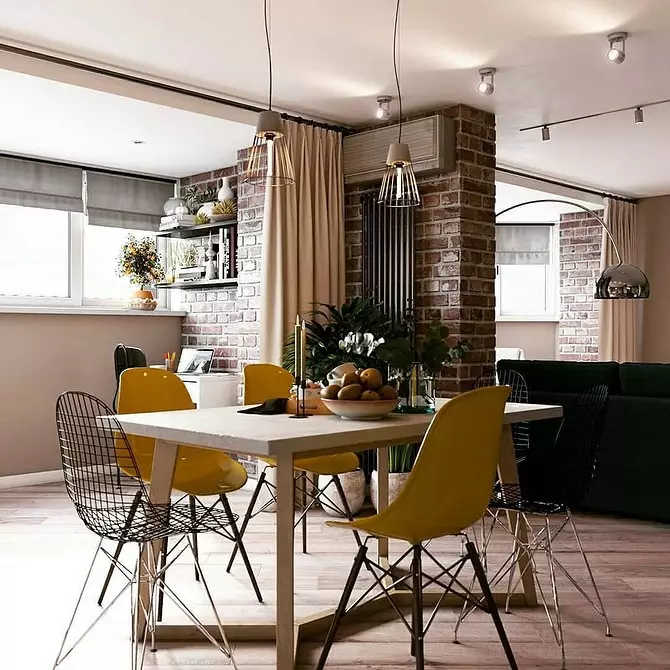 70+ स्वयंपाकघर-लिव्हिंग रूममध्ये लॉफ्ट शैलीतील डिझाइन कल्पना - वास्तविक आंतरराज्य आणि टिपांचे फोटो 8450_75