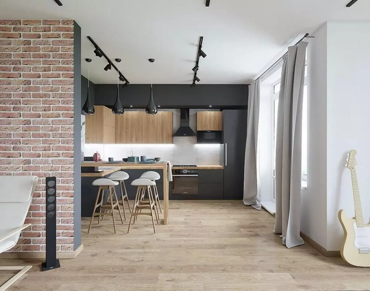 70+ ایده های طراحی اتاق آشپزخانه اتاق نشیمن در سبک Loft - عکس های داخلی و راهنمایی واقعی 8450_79