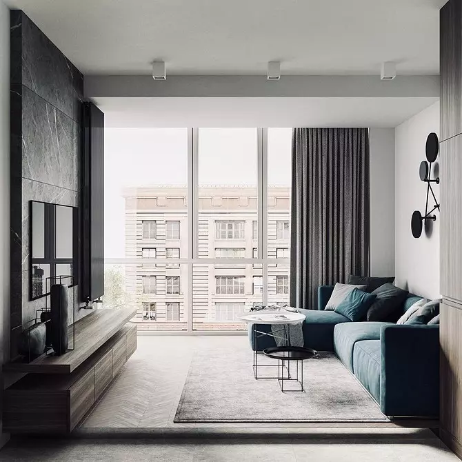 Loo minimalismi elutoa disain: valiku näpunäited viimistlemiseks, mööbel ja sisekujundus 8456_107