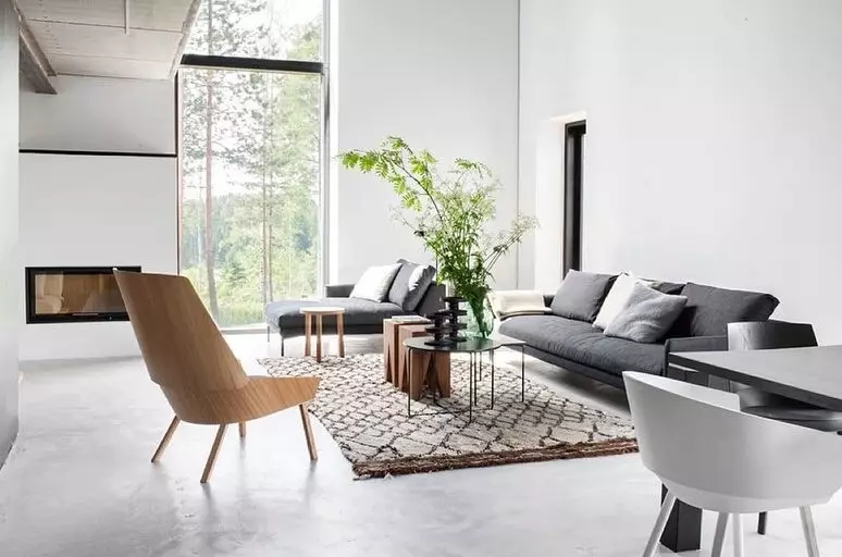 Meitsje in minimalisme Living Room Design: Seleksje Tips foar ôfwurking, meubels en dekor 8456_120