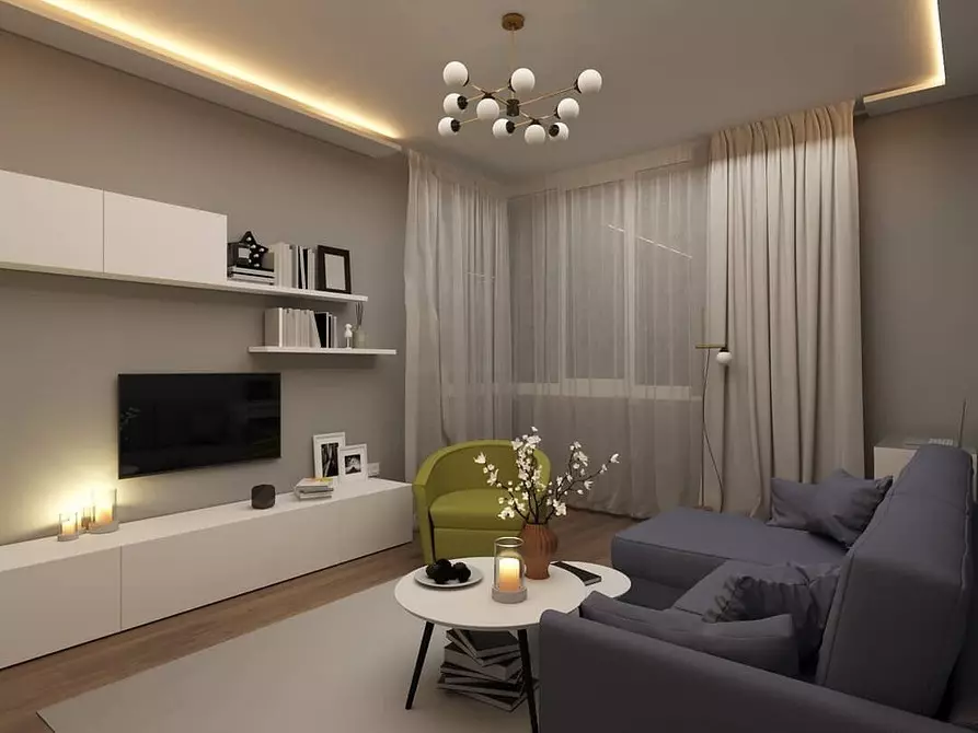 Créer un minimalisme Salon Design: Conseils de sélection pour la finition, les meubles et la décoration 8456_130