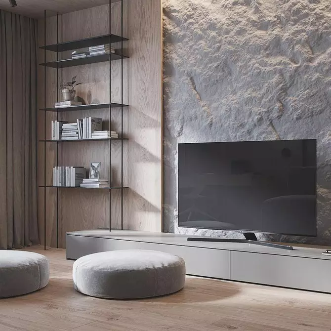 Skabe en minimalisme stue design: selection tips til efterbehandling, møbler og indretning 8456_35