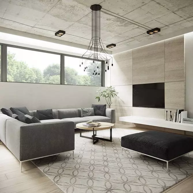 Meitsje in minimalisme Living Room Design: Seleksje Tips foar ôfwurking, meubels en dekor 8456_37