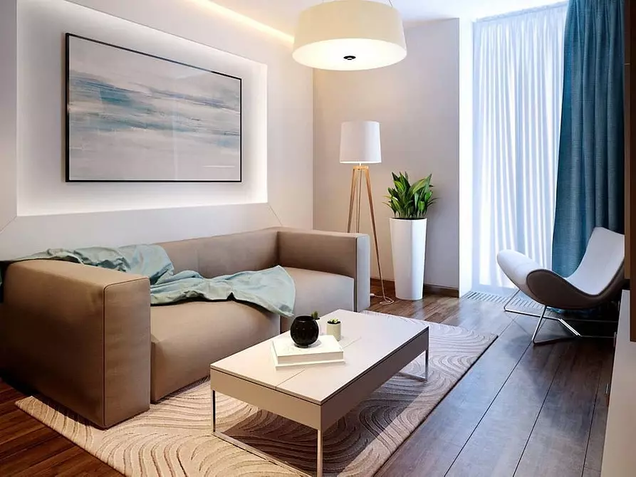 Erstellen Sie ein Minimalismus-Wohnzimmer-Design: Auswahltipps zum Veredeln, Möbeln und Dekor 8456_57