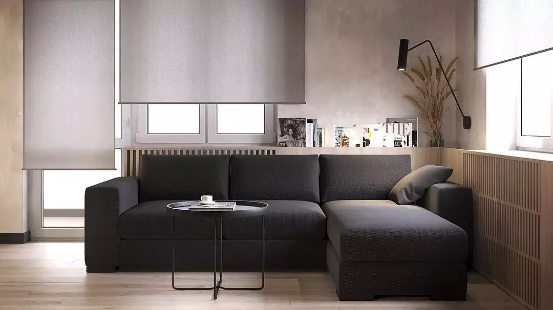 Skabe en minimalisme stue design: selection tips til efterbehandling, møbler og indretning 8456_76