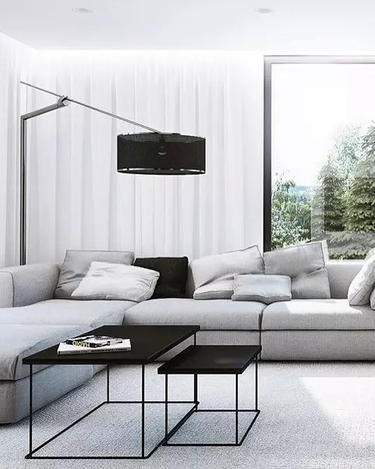 Skabe en minimalisme stue design: selection tips til efterbehandling, møbler og indretning 8456_93