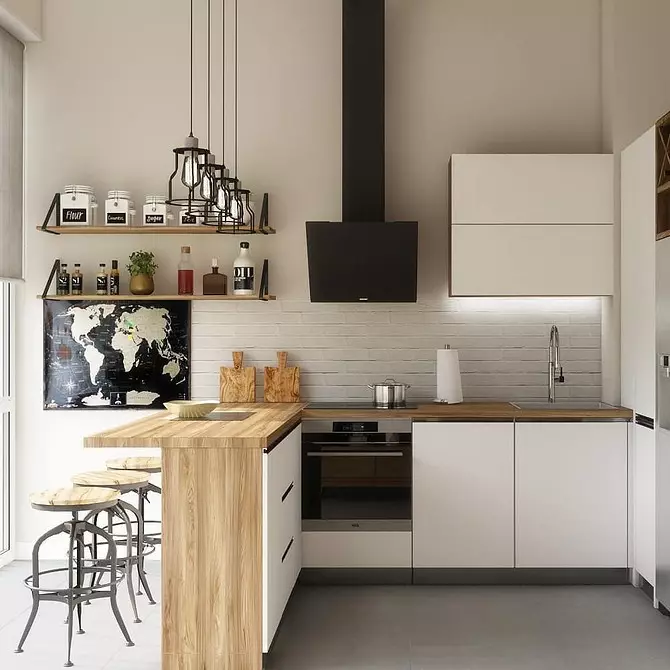 Практична або красива: все про інтер'єр кухні з фасадами «білий глянець» 8490_41