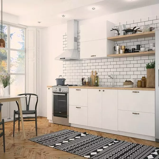 Praktisk eller smuk: Alt om køkkenet Interiør med facaderne 
