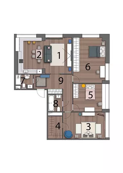 Apartament elegant, cu un aspect convenabil pentru o familie cu doi copii 8561_53