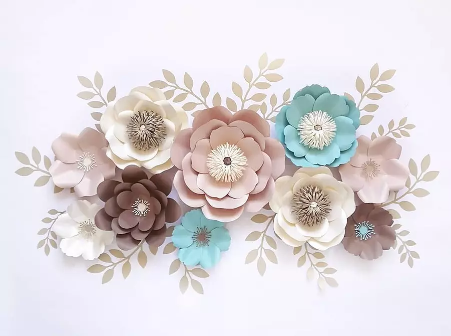 4 façons simples de faire des fleurs de papier sur le mur 8585_40
