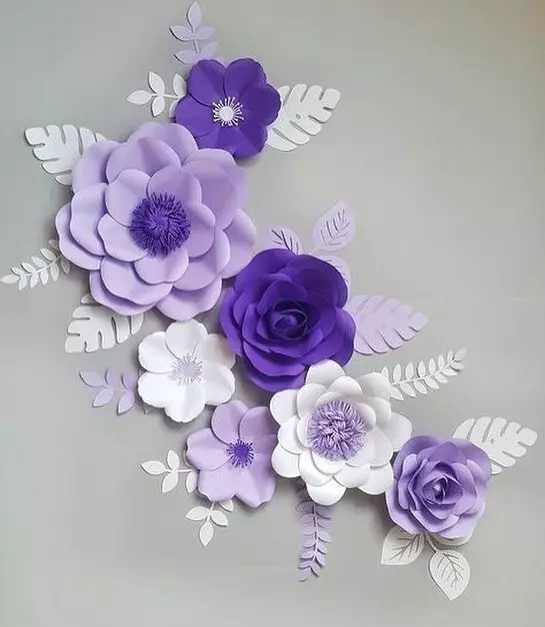 4 прости начина да направите хартиени цветя на стената 8585_8