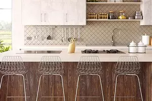 Chúng tôi decore phòng khách bếp với quầy bar: Mẹo để phân vùng và lựa chọn nội thất 8587_1