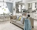 Dinto namin ang kusina-living room na may bar counter: Mga tip para sa pagpili ng zoning at furniture 8587_86
