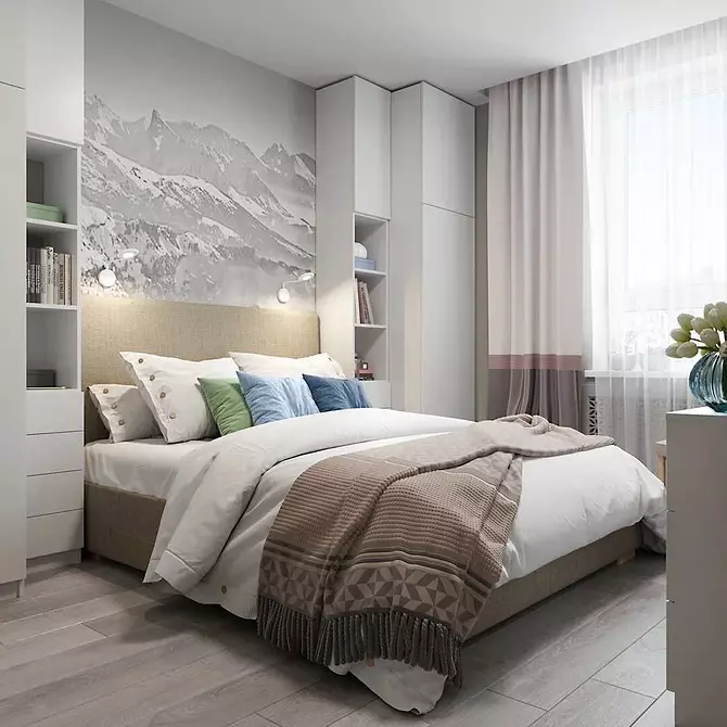 ¿Qué papel tapiz seleccione para dormitorio: vistas básicas y tendencias de moda 8595_61