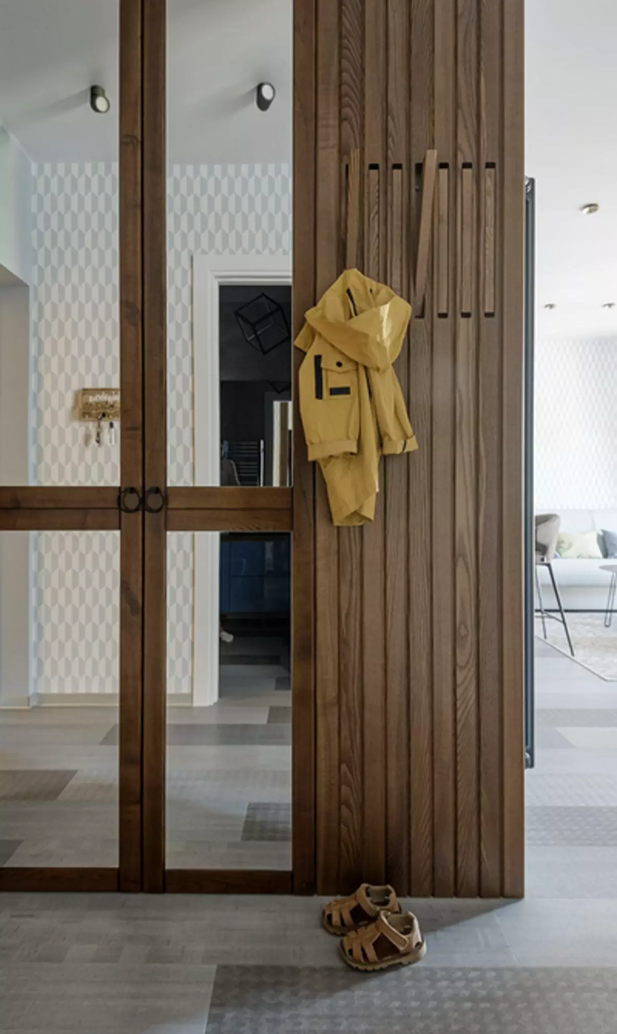 Salón de entrada en estilo moderno: unha solución elegante e fermosa para calquera cadrado 859_68