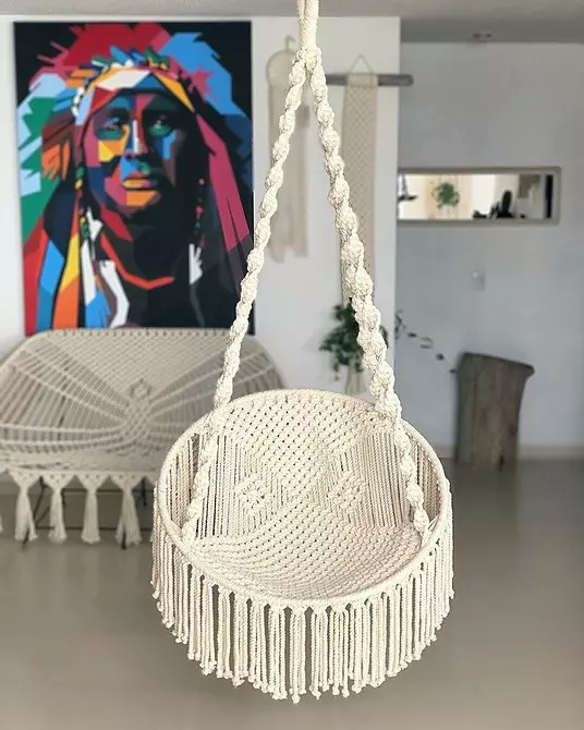 A függönyöktől a bútoroktól: 13 változata Macrame Decor 8603_165