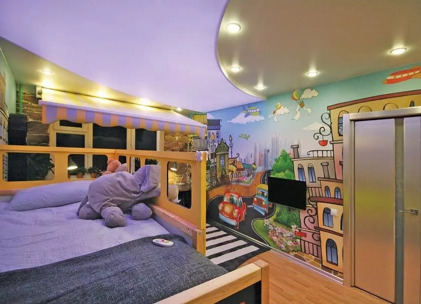 Jak zajistit stropní strop v dětském pokoji: zajímavé nápady a 30+ příkladů 8631_19