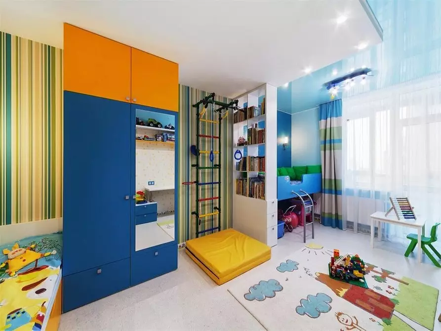 Làm thế nào để sắp xếp một trần căng trong phòng của trẻ em: những ý tưởng thú vị và 30 ví dụ hơn 30 8631_63