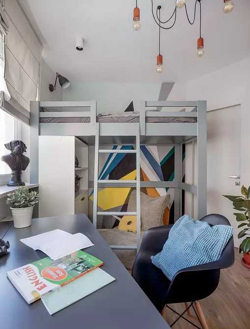 From two-room apartment in a four-room apartment: comfortable loft for a large family 8658_70