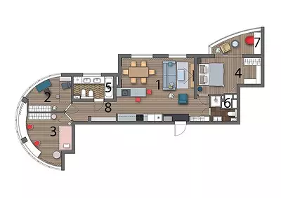จากอพาร์ทเมนต์สองห้องในอพาร์ทเมนต์สี่ห้อง: ห้องใต้หลังคาที่สะดวกสบายสำหรับครอบครัวขนาดใหญ่ 8658_96