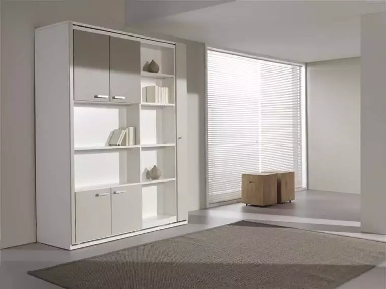 Säng inbäddad i en garderob: möbelfunktionellt objekt eller värdelöst köp? 8747_31