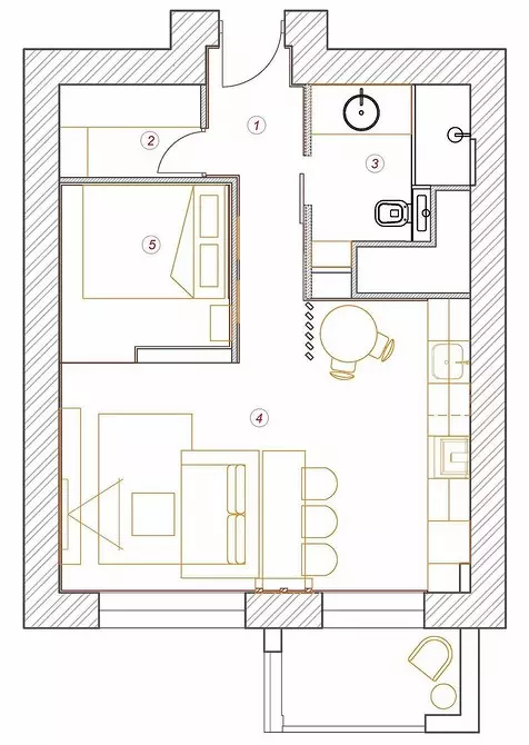 ക്ലാസിക് ലേ layout ട്ട്: ലീനിയർ കിച്ചൻസിന്റെ 50 ഫോട്ടോകൾ 879_31