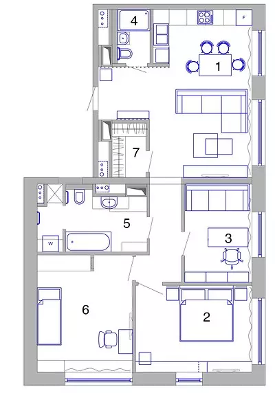 1 + 1: یک پروژه برای یک خانواده جوان بر اساس ترکیبی از دو آپارتمان 8836_23