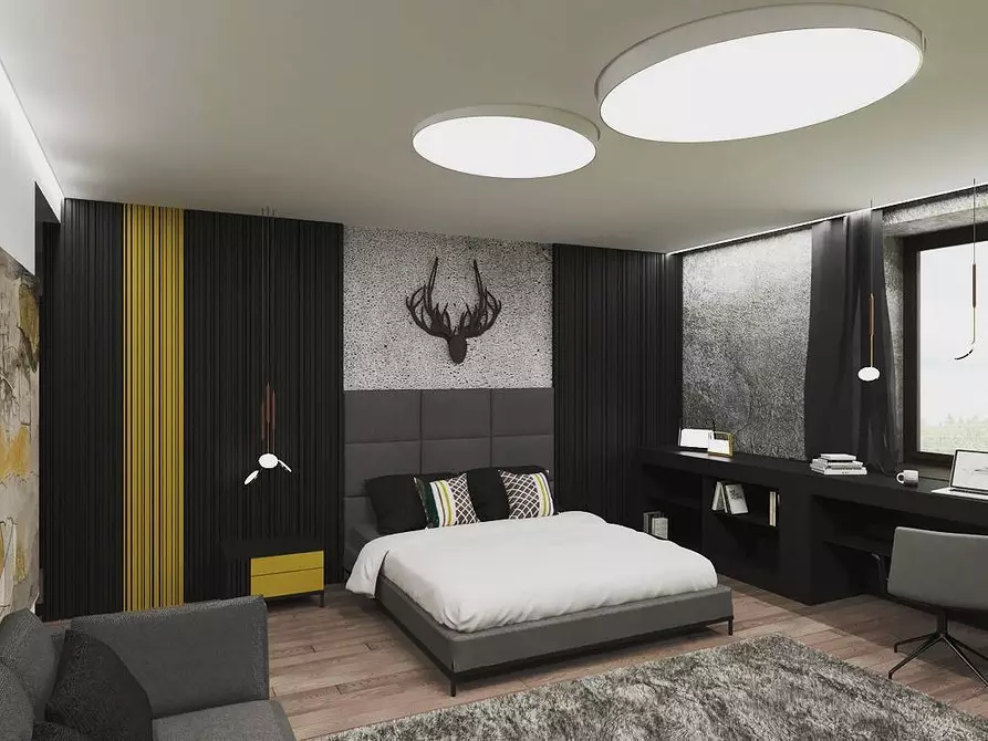 We draw up the bedroom design with stretch ceilings: tips and 50 examples 8872_35